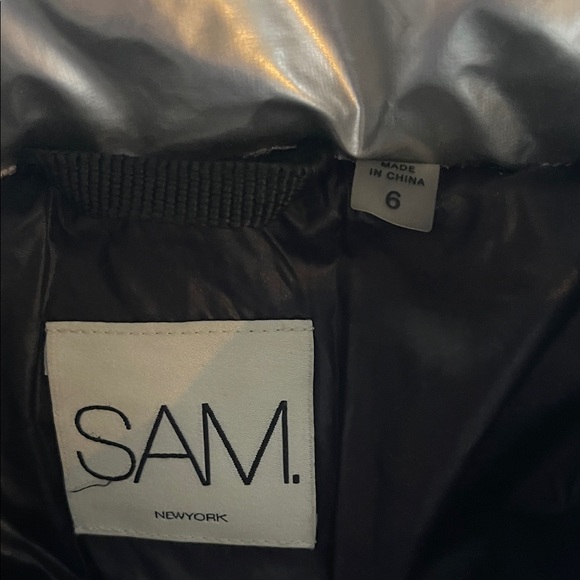 SAM Metallic Silver Puffer Coat - Picture 2 of 4